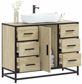 vidaXL Dulap chiuveta de baie, stejar sonoma, 80x33x60cm lemn compozit