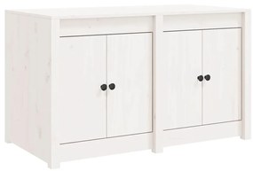 832338 vidaXL Dulap bucătărie de exterior, alb, 106x55x64 cm, lemn masiv pin