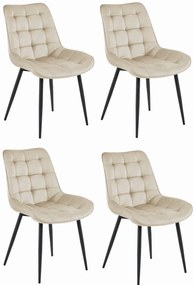 Set 4 Scaune Bucatarie/Dining Joy Bej  Catifea
