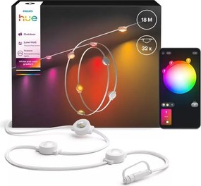 Philips Hue FESTAVIA ghirlandă LED RGBW reglabilă pentru exterior, 32 LED, 18 m, IP65