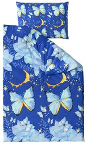 Lenjerie de pat din bumbac BLUE BUTTERFLY albastru inchis Dimensiune lenjerie de pat: 70 x 90 cm | 140 x 200 cm