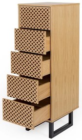 Comodă în decor de stejar Woodman Camden Narrow Diamond Print, 40 x 123 cm