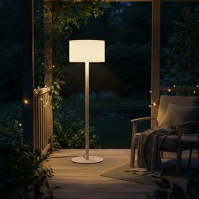 Lampă scandinavă de exterior bej cu abajur alb IP44 - Mississippi