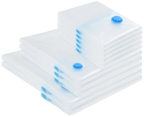 vidaXL Pungi de stocare 10 pcs Transparent și Albastru 130 x 100 cm