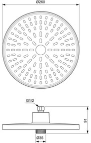 Palarie dus rotunda Ideal Standard Alu+ rose mat cu 2 functii Rose mat