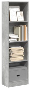 857786 vidaXL Bibliotecă, gri beton, 40x24x143 cm, lemn prelucrat