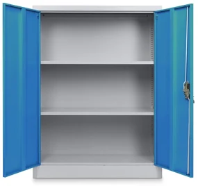 Dulap metalic universal mediu, 90 x 40 x 120 cm, încuietoare cu cilindru, albastru - ral 5012