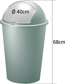 Cos gunoi cu capac glisant Plastic Verde 50 L