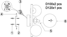Aplică ONLI PALOMA 3xG9/10W/230V auriu