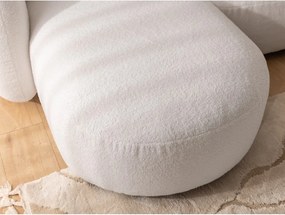 Colțar crem cu tapițerie din țesătură bouclé (cu colț pe partea stângă/cu șezlong) Orbit – Ropez