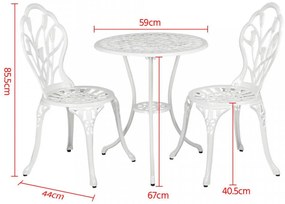 SEGA201 - Set Masa si scaune gradina, terasa, balcon, bistro - Alb