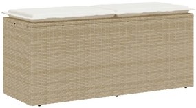 vidaXL Bancă de grădină cu pernă Bej 110x40x44 cm polirattan