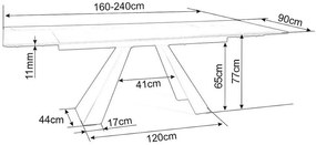 Masa extensibila Salvadore Ceramic turcoaz OSSIDO verde/negru mat L160-240 cm