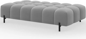Taburet Tapitat cu Picioare Ferivo, 140x70x40cm, gri plush – Royal 18