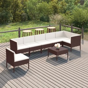 3094387 vidaXL Set mobilier de grădină cu perne, 8 piese, maro, poliratan