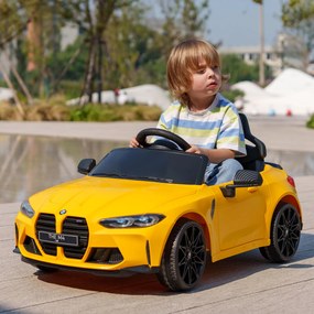 AIYAPLAY Mașinuță Electrică pentru Copii BMW M4, Galbenă | Aosom Romania