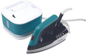 Fier de calcat Beper P204CAL200, 2250W, Placa ceramica, Termostat, Filtru, Ciclu continuu, Alb/albastru-verde