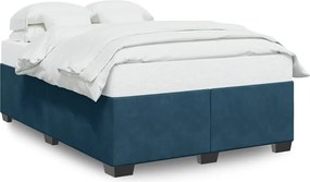 vidaXL Cadru de pat, albastru, 140x190 cm, catifea