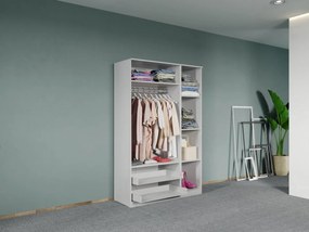 Set mobila dormitor complet Alb/Gri Levi C03