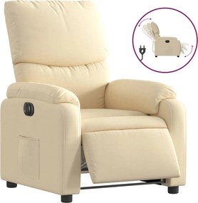 vidaXL Fotoliu rabatabil electric, crem, material textil