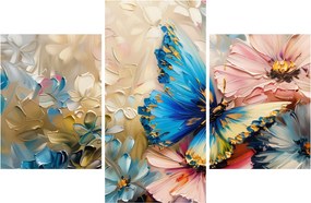 Tablou - Pictura de flori și fluturi (90x60 cm)