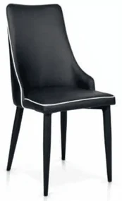Scaun Molino, piele ecologica, structura metalica - NEGRU