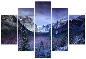 Tablou cu peisaj montan iarna (150x105 cm)