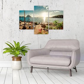 Tablou - Plajă cu oameni (90x60 cm)