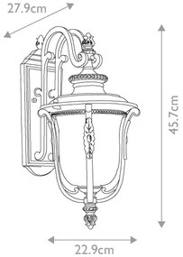 Aplică de exterior LUVERNE 1xE27/100W/230V IP44 Elstead KL-LUVERNE2-M