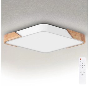 Brilagi - Corp de iluminat LED reglabil PILANA LED/48W/230V stejar/alb 56x56 cm + telecomandă