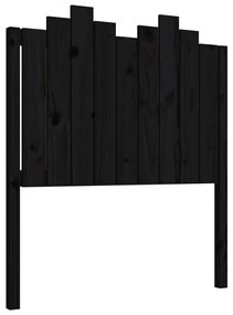 818454 vidaXL Tăblie de pat, negru, 96x4x110 cm, lemn masiv de pin