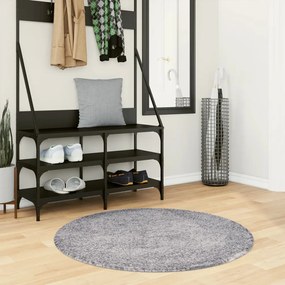 vidaXL Covor pufos &quot;PAMPLONA&quot; cu fire înalte, albastru modern Ø 100 cm