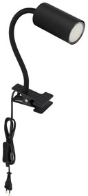 Veioza, lampa de birou cu clema design modern Robby negru