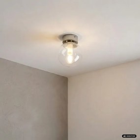 Plafonieră ELIAS 1xE14/5W/230V Ø 13 cm crom mat/sticlă clară