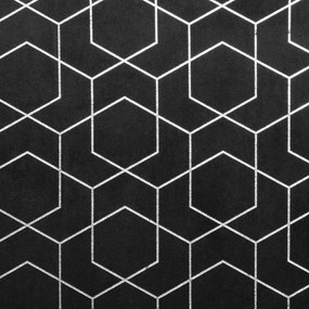 Perdele negre cu imprimeu geometric, potrivit pentru sufragerie Lungime: 250 cm