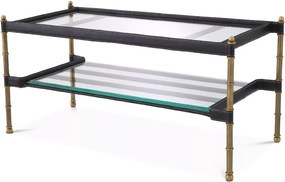 Masuta de cafea design LUX Princess, alama vintage/ negru