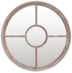 Oglinda de gradina rotunda, nisipiu, 60x4 cm, fier, uz exterior 1, Nisip, 60 x 4 cm