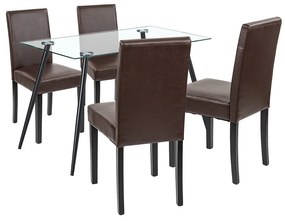 Set de masă Alen 4+1 negru-maro