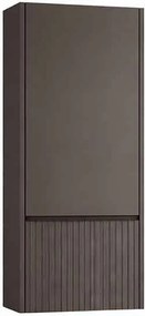 Dulap coloana mediu suspendat KolpaSan Orphia riflat 1 usa si 1 sertar 45x100 cm finisaj grafit negru