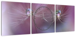 Tablou cu picături pe puf (cu ceas) (90x30 cm)