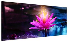 Tablou cu lotus pe apă (120x50 cm)
