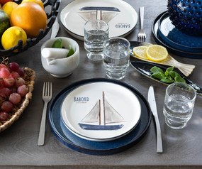 Platou servire din ceramica, forma de peste, Blue