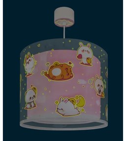 Dalber 41762S - Lustră pentru copii KAWAII FRIENDS 1xE27/15W/230V, roz