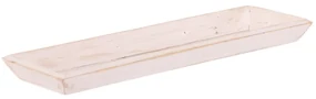 Tavă din lemn Riaza albă, 35 x 12 x 3 cm