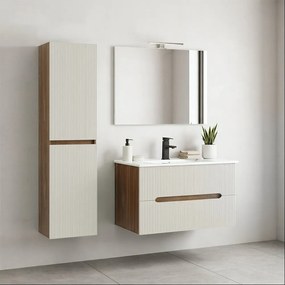 Dulap lateral suspendat Trent stejar sunset-alb