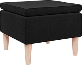 vidaXL Scaun cu picioare din lemn, negru, material textil
