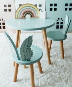 Set masuta rotunda mint si 2 scaunele ingeras mint
