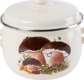 Toro Oală emailată cu capac CIUPERCI 3,5 l