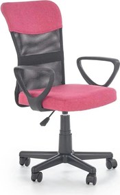 Scaun birou TIMMY, roz, stofa clasica/plasa, 52x59x81/91 cm