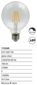 Bec dimabil LED E27 7W 700lm 2700K